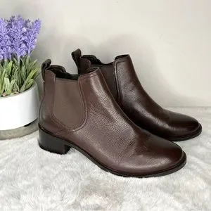 Cole Haan Shoes Cole Haan Boots Womens 8 Corinne Chelsea Brown Leather Heeled Ankle Poshmark
